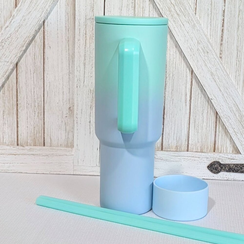 Simple Modern Cool Mint Ombre 40 oz Trek Tumbler with Handle NIB - Picture 4 of 11